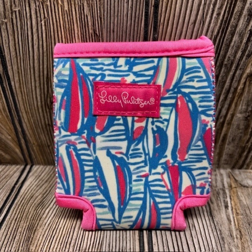 Lilly Pulitzer Drink Huggers Koozie Sailboats Pink Blue White